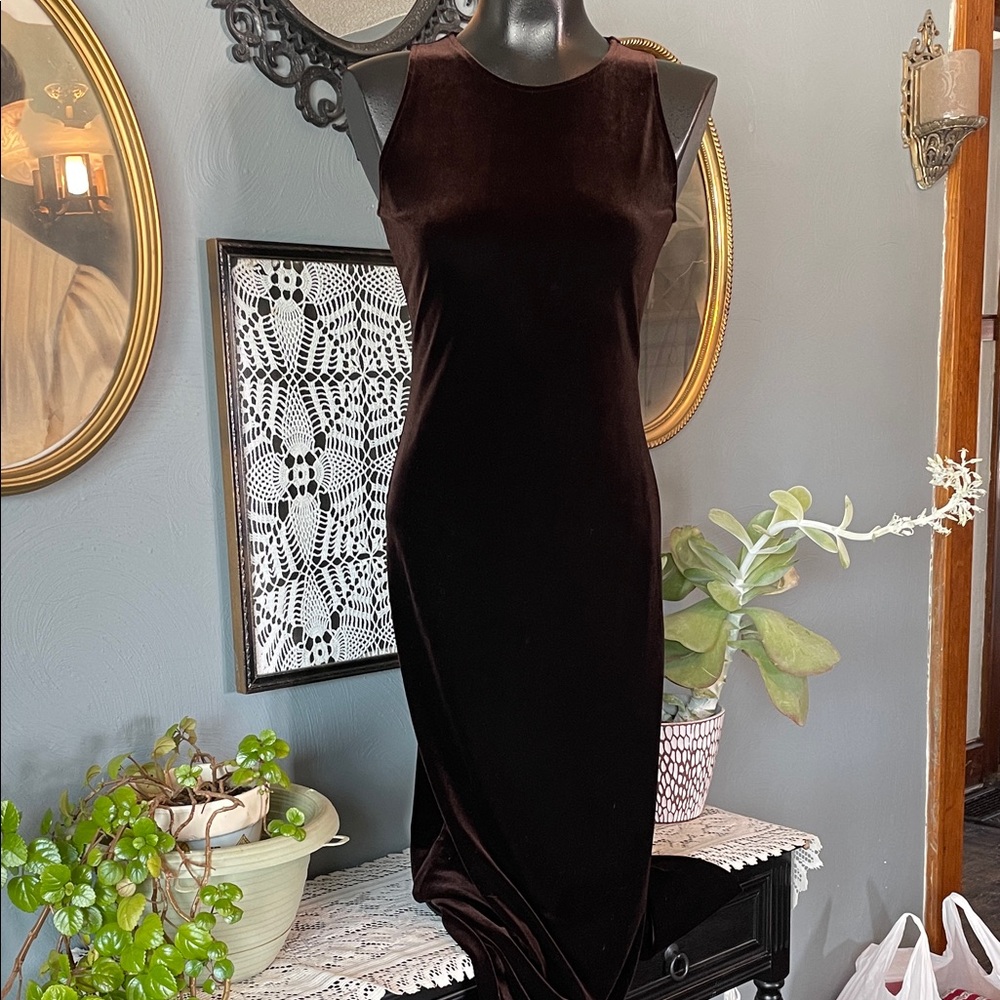 Rhapsody Brown Velvet Maxi Dress
